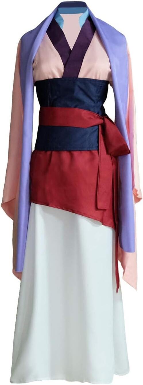 Womens Princess Mulan Costume Dress Chinese Halloween Heroine Gown, SZ XL